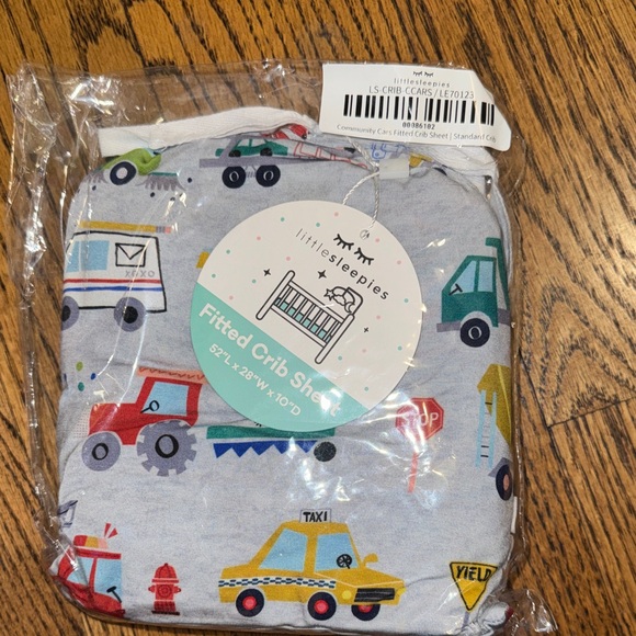Little Sleepies Bamboo Gray Community Cars Crib Sheet with Colorful Vehicles NWT